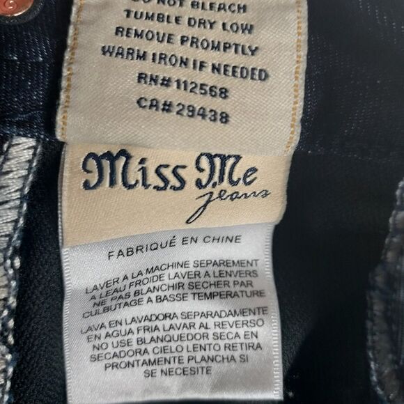 Miss Me JP7220G Women’s Jeans 27x30 Dark Wash Sequin Embellished Super Skinny - Picture 13 of 15